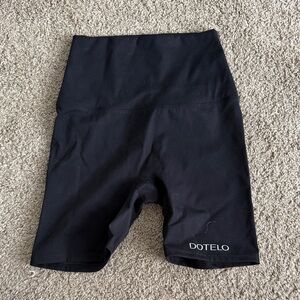 Dotelo Black High-Waist Biker Shorts